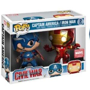 Funko Pop! - Marvel Captain America/Iron Man 2 Pack, Exclusive Marvel CC